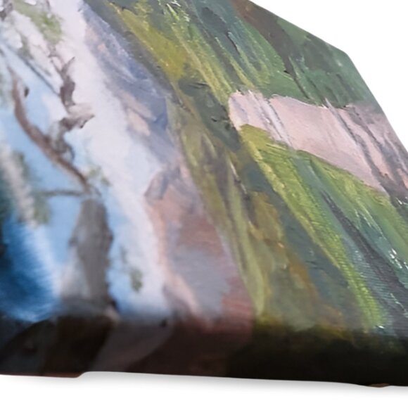 Mountain spring, Original Landscape Painting, 5x7 Mini Art - Picture 11 of 14